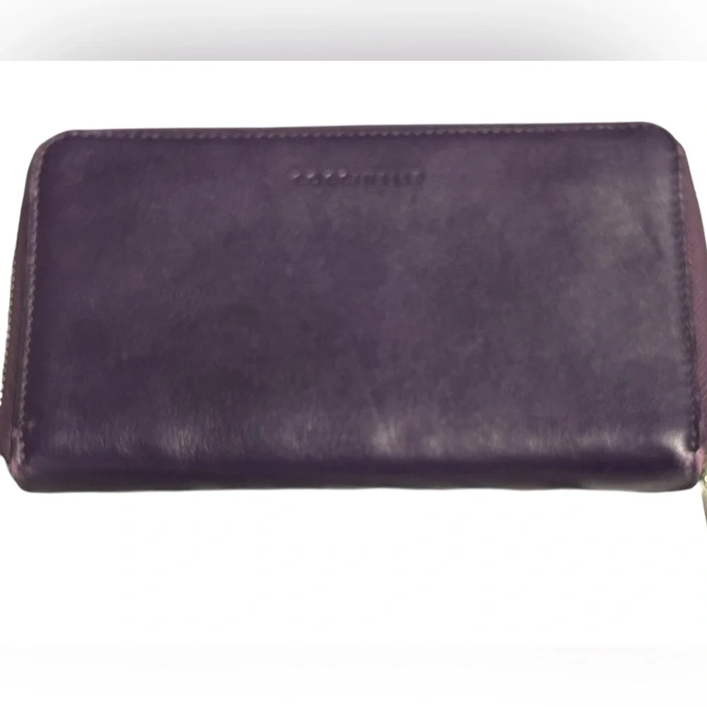 Coccinelle Purple Leather Zip-Around Wallet Organizer